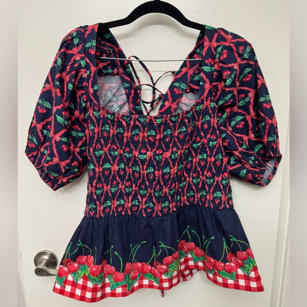 NWOT Damson Madder Allegra Puff Sleeve Blouse | Statement Top - Picture 3 of 5